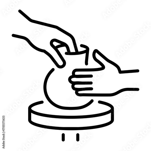 An outline style icon depicting pottery