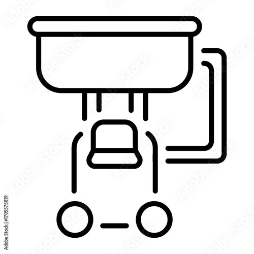An outline style icon depicting portable washer