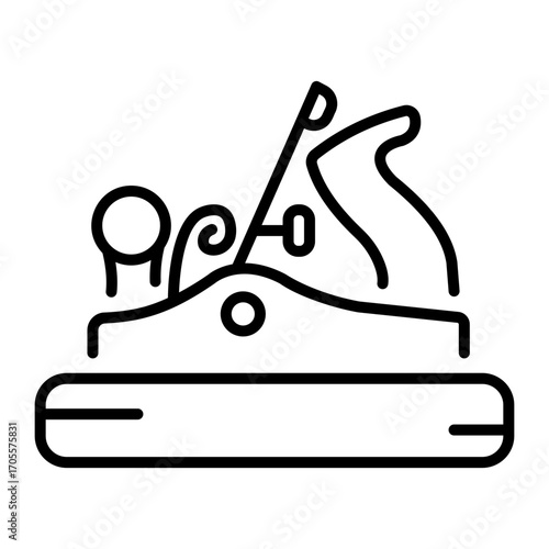 An outline style icon depicting wood shaver