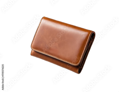 Women's leather wallet on transparent background
