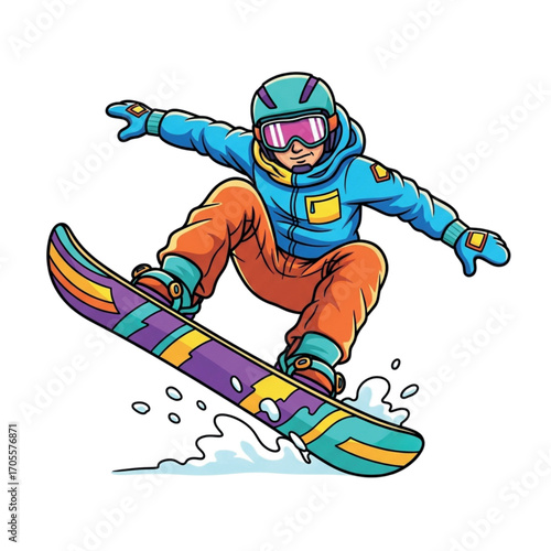 Snowboarder performing a trick in the air.
