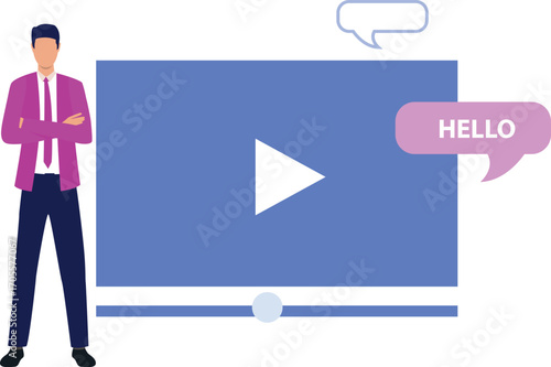 Man Doing video chatting