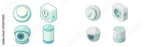 Collection of smart home devices and internet of things technology for modern living automation and security
