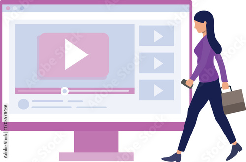 Woman watching videos on go