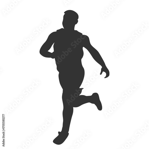 Silhouette of a runner athlete in vector.