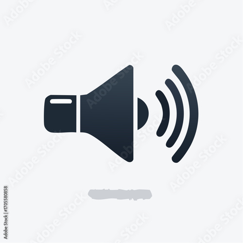 Minimalist Speaker Icon Illustrating Sound Waves and Volume for Audio-Visual Concepts