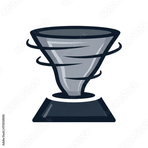 Stylized Tornado Icon on a Base.