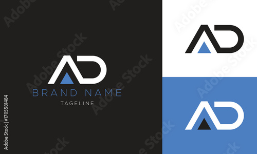 Letter AD Logo Design, AD logo icon vector design, AD monogram logo design