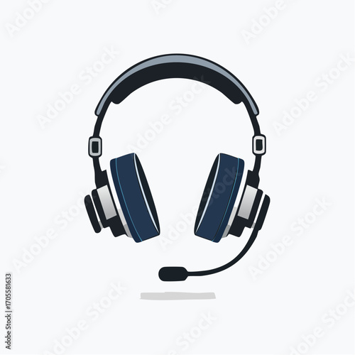 Modern Digital Audio Headphones with Microphone Isolated on a Pristine White Background