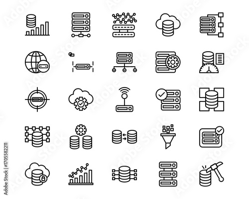 Big Data Line Vector Icons