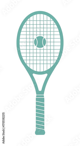 Tennis Racket and Ball Icon.