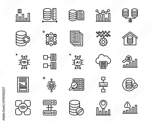 Big Data Line Vector Icons