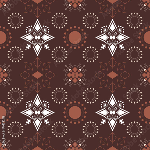 Tribal seamless burnt clay cozy pattern