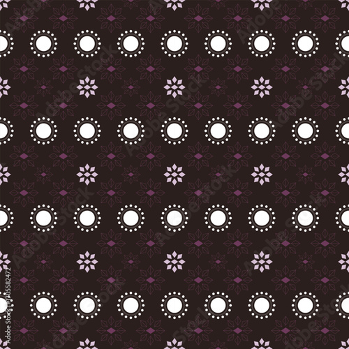 Tribal seamless plum charcoal pattern mystical