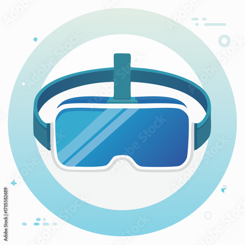 Modern Virtual Reality Goggles Icon: A Flat Illustration for Digital Technology Concepts