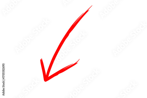 Hand Drawn Red Downward Arrow