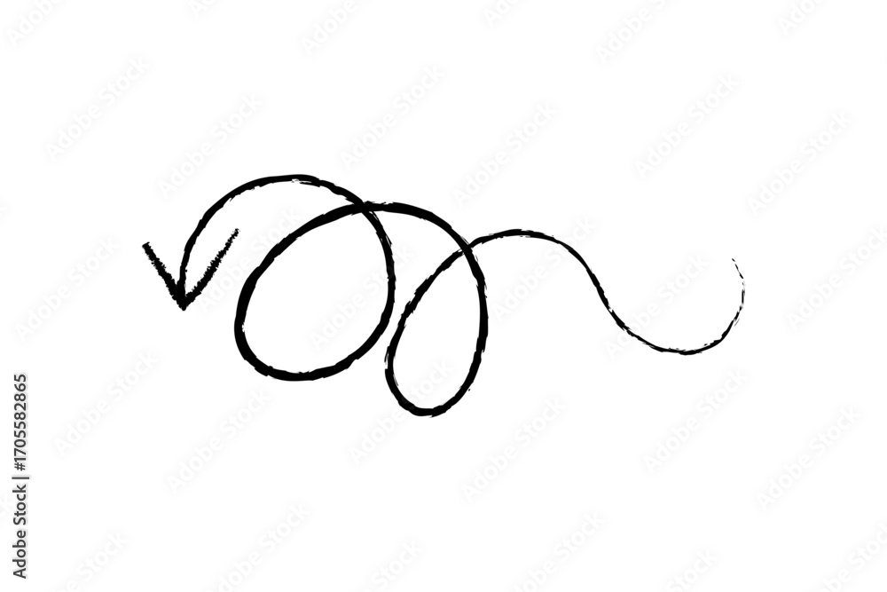 Obraz premium Hand Drawn Swirl Arrow Sketch Element