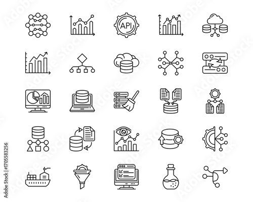 Data Science Line Vector Icons