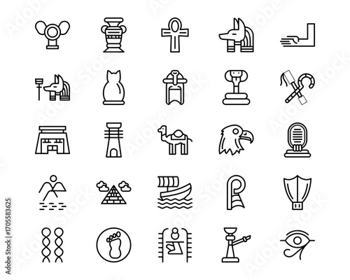 Egypt Line Vector Icons