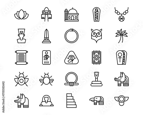 Egypt Line Vector Icons