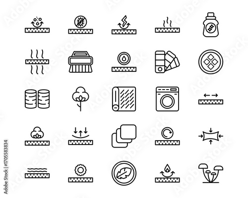 Fabric Features Line Vector Icons