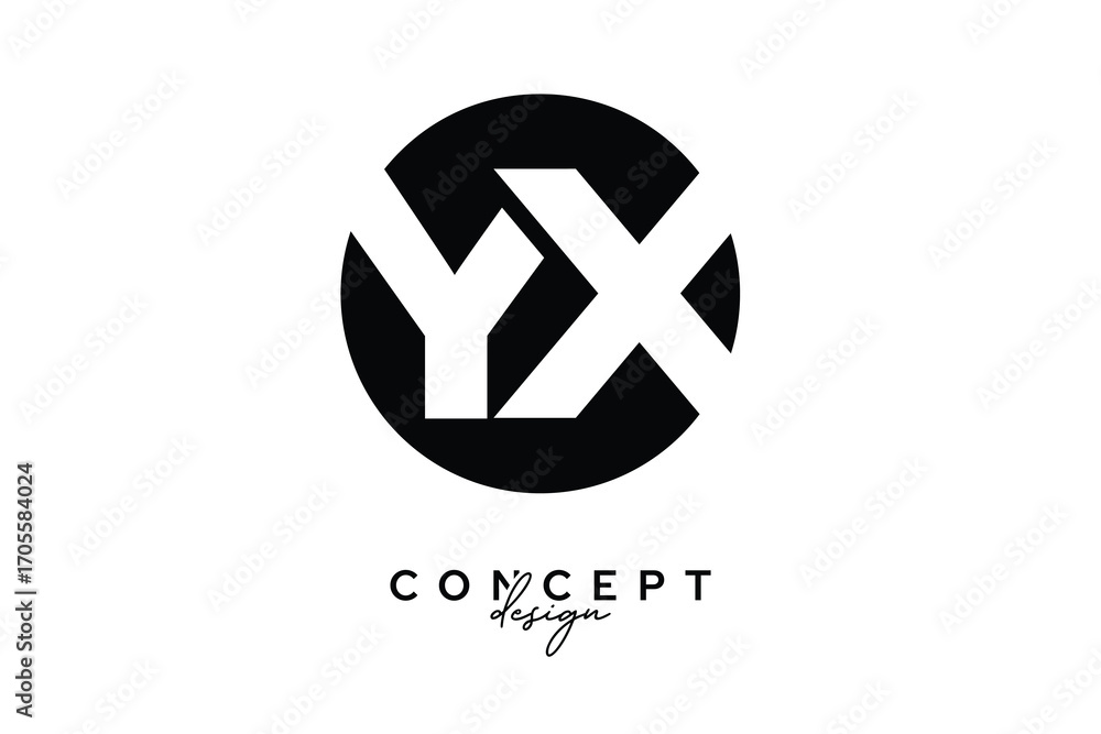 Fototapeta premium YX Creative Negative Space Circle Monogram Logo Design