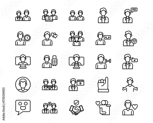 Friendship Line Vector Icons