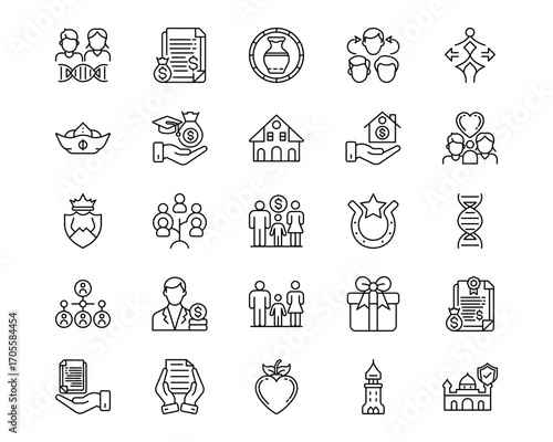 Inheritance Line Vector Icons
