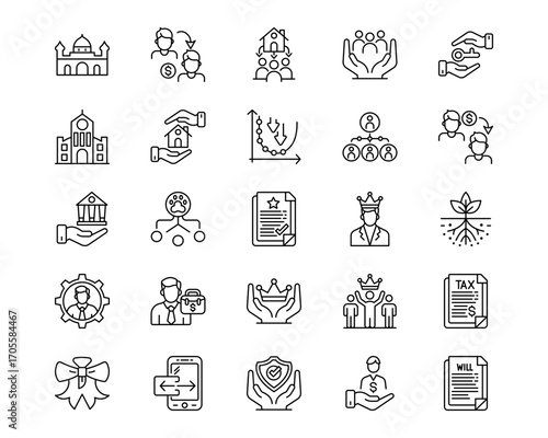 Inheritance Line Vector Icons