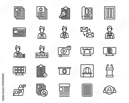 Journalism Line Vector Icons