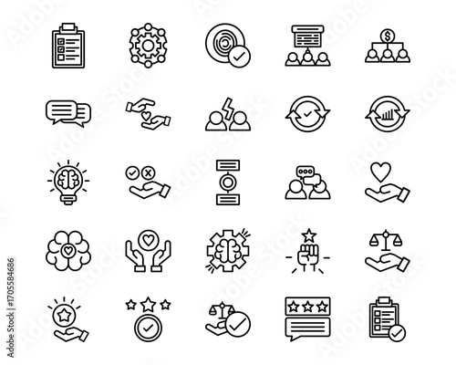 Leadership Line Vector Icons