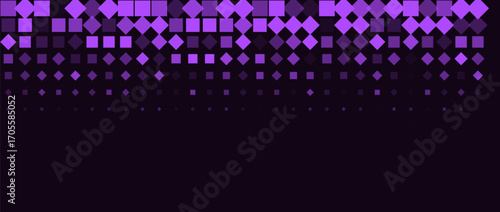 Crypto Web3 Background Pattern Texture, Purple Square And Diamond Mosaic From Top With Copy Space, Modern Tech BG Backdrop Wallpaper For Tokens, Airdrops, Presentations. Vector Illustration