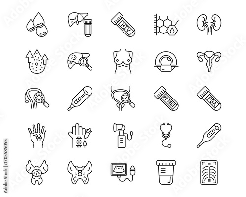Medical Tests Line Vector Icons