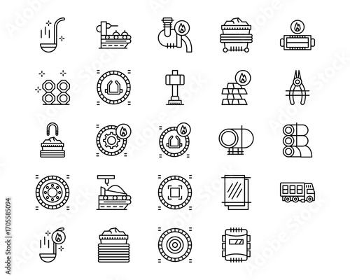 Mettalurgy Line Vector Icons