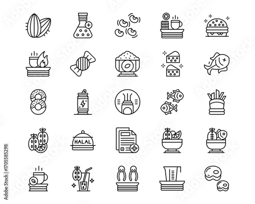 Nutrition Line Vector Icons
