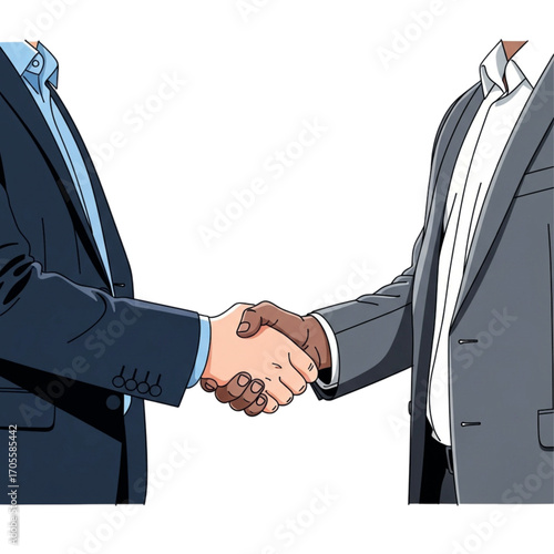 Two businessmen shaking hands in a deal 1.