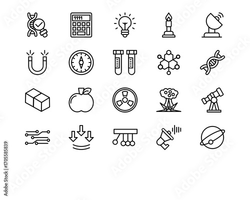 Physics Line Vector Icons