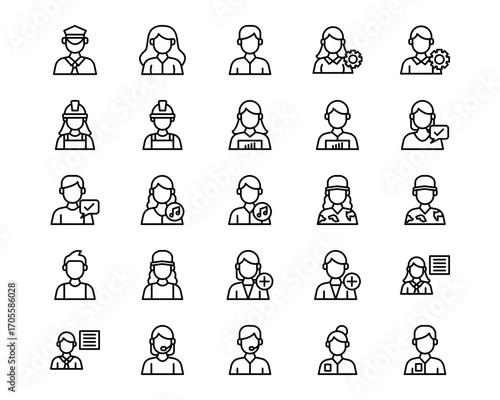 Professions Line Vector Icons