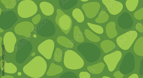 Abstract organic shapes in various shades of green.