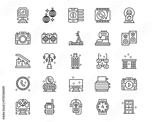 Retro Line Vector Icons