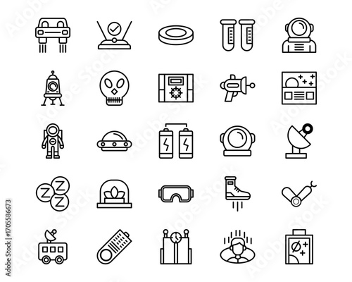 Science Fiction Line Vector Icons