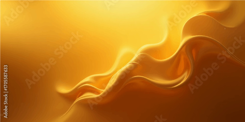 Smooth orange and yellow waves create a dynamic, abstract golden background with a fiery, swirling texture