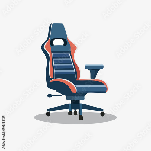 Vector Illustration of a Modern Gaming Chair, Perfect for Digital Media and Design Projects