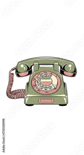 Vintage Rotary Telephone with Handset.