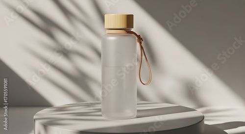 Wallpaper Mural Eco-Friendly Water Bottle with Wooden Lid and Strap. Torontodigital.ca