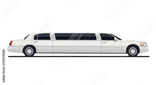 White Luxury Stretch Limousine Vehicle.