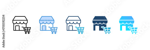 Retail icon set multiple style collection