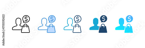 Customer icon set multiple style collection