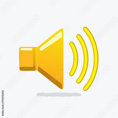Visual Representation of Sound Amplification with a Yellow Speaker Icon on a White Background