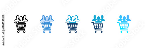 Consumers icon set multiple style collection